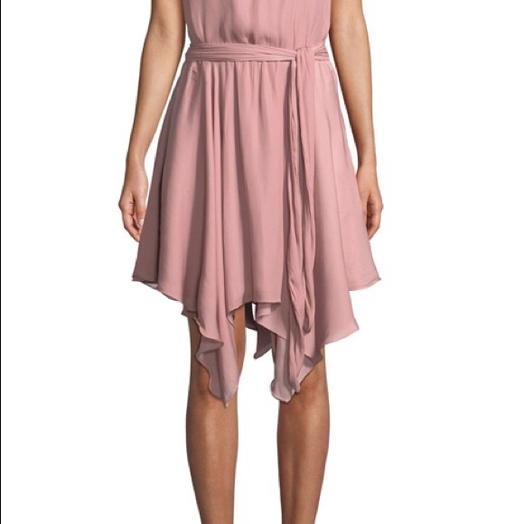 Halston Heritage high-neck smocked Ruffle Dress - Picture 6 of 6